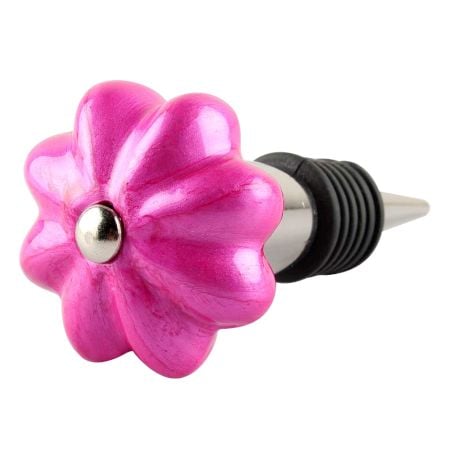 Solid Neon Pink Melon Ceramic Wine Stopper